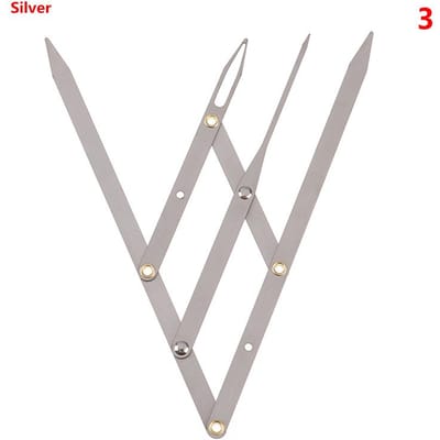1 Stuk Roestvrij Staal Gouden Verhouding Wenkbrauwliniaal Micro Lift Permanente Make-up Wenkbrauwvorm Meetinstrument zilver