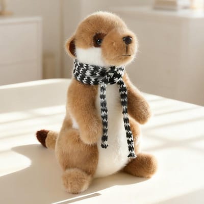 1 Stuks 22cm Schattig Stokstaartje Pluche Speelgoed Schattige Stokstaart Pop Met Sjaal Gevuld Zacht Dier Speelgoed Kawaii Speelgoed Cadeau
