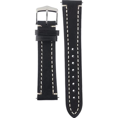 Hirsh Horlogeband -  Wild calf Zwart - Leer - 20mm