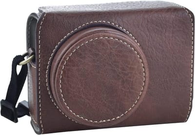 Vintage PU Leren Camera Case voor Ricoh GR III - Beschermende Tas met Strap, Retro Ontwerp, Perfect voor Fotografie en Reizen, 117 x 66 x 41 mm