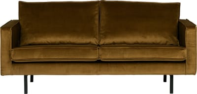 WOOOD Rodeo Bank 2-Zits - Velvet - Honing Geel - 85x190x86