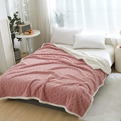 Dubbelzijdige Sherpa fleece deken 150 x 200 cm - Superzacht en warm voor bed en bank