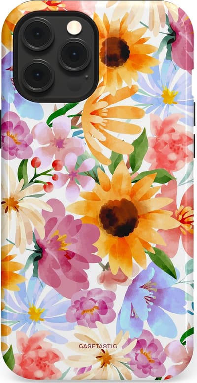 Casetastic Hoesje Geschikt voor Apple iPhone 12 Pro Max Magsafe - Stijlvolle Beschermende Duo-layer Case - Aquarel fantasie