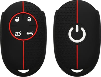 kwmobile autosleutel hoesje geschikt voor Fiat 500E 4-knops autosleutel hoes - Siliconen autosleutel behuizing - Auto sleutel case met honingraat - Sleuteletui in zwart / rood