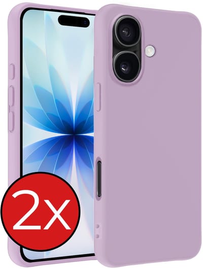 Hoesje - 2 Stuks - Geschikt voor Apple iPhone 17 - Sterk & Shockproof - Telefoonhoes - Back Cover - Case Siliconen - Telefoon Hoes - Lila