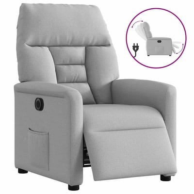 vidaXL - Fauteuil - elektrisch - verstelbaar - stof - wolk - grijs