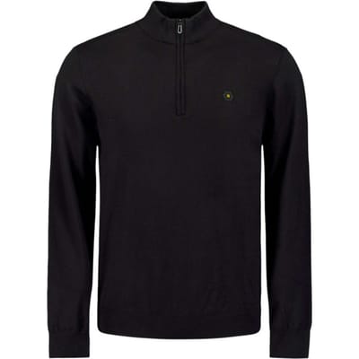 No Excess Pullover half zip 2 coloured melang black