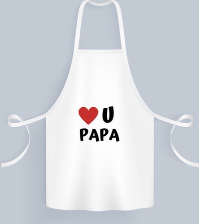 Akyol - love u papa Keukenschort - Vader - de liefste papa - vader cadeautjes - vaderdag - verjaardag - geschenk - kado - 82 bij 71 cm