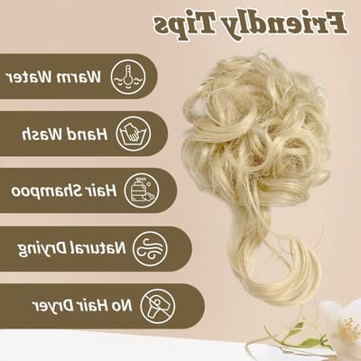 Messy Bun Haarstuk voor Vrouwen, Elastisch Haaraccessoire voor een Natuurlijk Blonden Messy Bun, Perfect voor Casual en Feestelijke Gelegenheden