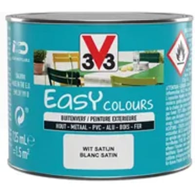 V33 Buitenlak Easy Colours - Wit - Zijdeglans 125ml