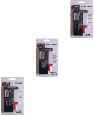 Batterijtesters - Spanningsmeter Hulpmiddel - Batterijen Controleren - Kleurgecodeerd Display - 3 Stuks - Zoals Afgebeeld