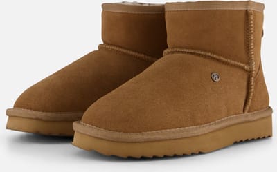 Warmbat Wallyby Gevoerde boots cognac Suede - Dames - Maat 39