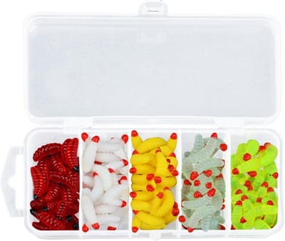 Set van 100 Neppaaswormen van 2 cm - Zachte Plastic Wormen voor Vissen, Geschikt voor Forel, Baars en Steur in Zoet en Zout Water