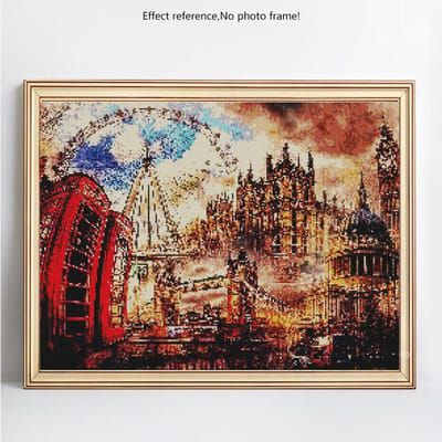 Diamantmozaïek Volledige Lay-out Schilderachtig Diamant Schilderen Met Ronde Steentjes Landschap Diamant Borduurwerk 20X30 beige