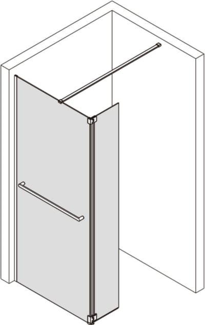 Saqu Modulo Douchewand - met Zijwand Incl. Handdoekhouder en Antikalk 100x30x210 cm - Mat Wit - Inloopdouche