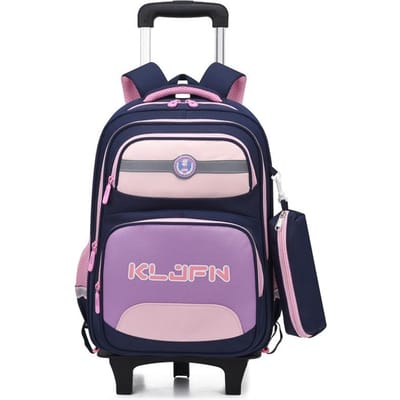 Kinder Cartoon Schooltas Basisschoolleerlingen Traplopen Grote Capaciteit Dubbel Doel Stille Afneembare Trekstang Tas