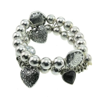 Behave - Armband met hart bedels - bohemian romantisch - cadeaumoment