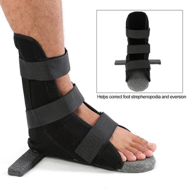 Volwassen Been Enkel Fixatie Beschermer Enkelband Ondersteuning Voetorthese Plantaire Spalk Brace L L black