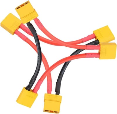 2-Pack XT90 Batterij Splitter Kabel 1 Vrouwelijk naar 2 Mannelijk - 10cm 10AWG Serie Adapter voor RC Laders