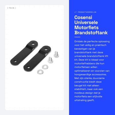 Dailygoods- Brandstoftank Lift Kit - Universele Motorfiets Beugel - Duurzaam IJzer - Eenvoudige Installatie - Praktisch Ontwerp - 76 mm / 65 mm - Tanklift