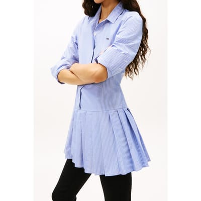 Tommy Hilfiger Pleated Party Shirt Dress Light Blue Taglia: XS | Abiti in T-Shirt Outlet | Donna | Blu