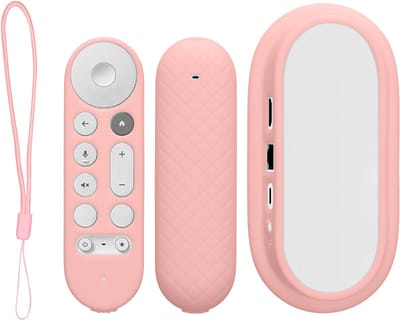 kwmobile hoes voor afstandsbediening en streamingapparaat - Beschermcase geschikt voor Google TV Streamer 4K - Van silicone in oudroze