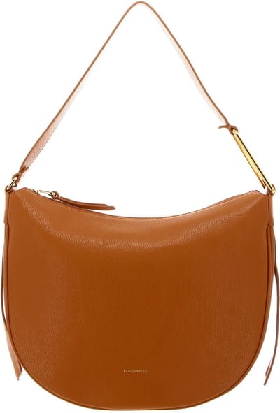 COCCINELLE Leren Schoudertas Coccinelle Priscilla Handbag Grained Leather Paprika Oranje