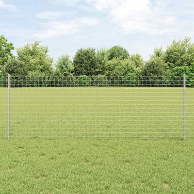 vidaXL - Euro-hek - met - palen - 10 - x - 0,8 - m - Gegalvaniseerd - staal - Mesh