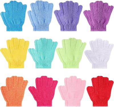 12 Paar Exfoliërende Douche Handschoenen - Body Scrubber voor Huidpeeling