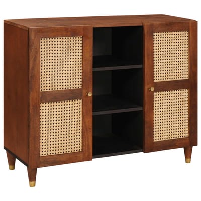 vidaXL - Dressoir - Bruin - 90 - x - 33,5 - x - 75 - cm - Massief - Mango - Hout