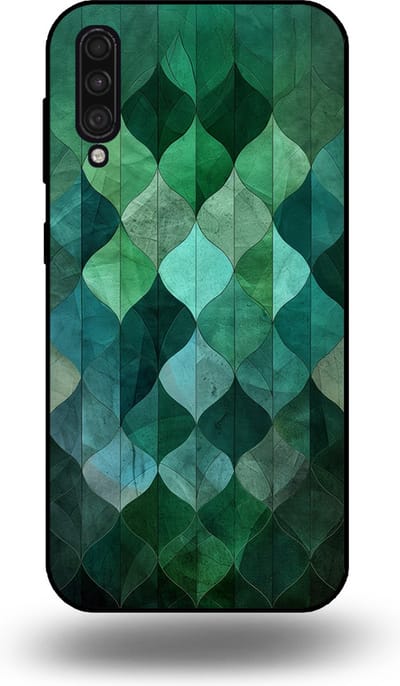 Smartphonica Telefoonhoesje geschikt voor Samsung Galaxy A50s met groene bladeren opdruk - TPU backcover case green leaf design - Groen geschikt voor Samsung Galaxy A50s