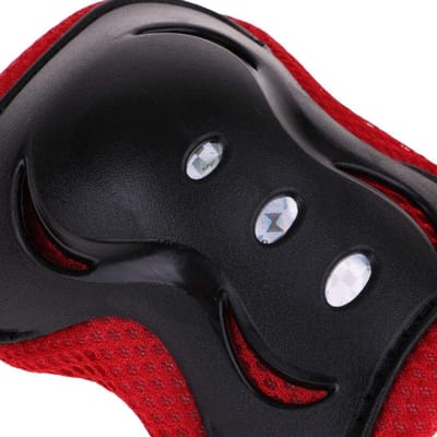 Kinderen Beschermset - Valbescherming Set - Sport en Spel - Ademende Mesh Voering - 3 Delig - Zwart Rood