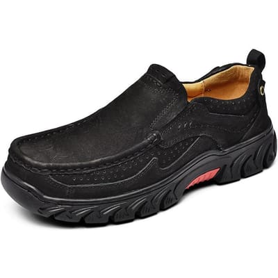 Herenschoenen Herfst en Winter Nieuw Echt Leer Zakelijk Outdoor Vrije Tijd Leren Schoenen Schoenen Schoenen met Grote Neus 46 black