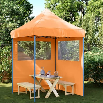vidaXL - Partytent - inklapbaar - pop-up - met - 2 - zijwanden - oranje