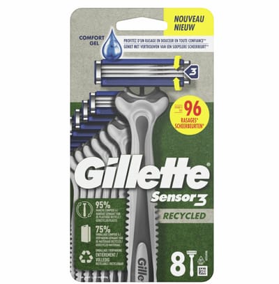 Gillette Sensor3 - Wegwerp Scheermesjes - Recycled - 8 scheermesjes