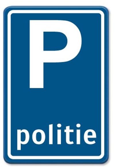 Parkeerbord Politie - blauw - Weerbestendig Aluminium - 40x60 cm - Bevestiging: Zonder bevestiging (alleen het bord)