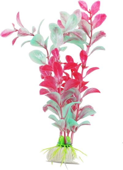 Nobleza Aquariuminrichting - Kunststof aquariumplant - Nep plant - Lengte 20 cm - Aquarium decoratie - Aquarium inrichting - Groen rood