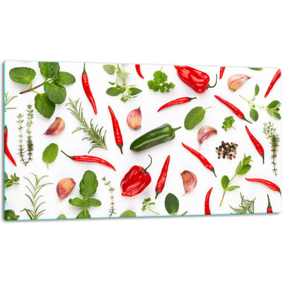 TMK ArtDeko - Snijplank - Glas - 52x30cm - Kleurrijk Paprika Motief