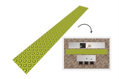 Keukenloper 400x50 cm - Keukenmat vinyl Patronen - Retro - Regen - Druppel - Groen - Keukenmatten loper - Keuken vloerkleed tapijt