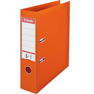 Esselte No.1 Kunststof A4 Ordner met Etikethouder - 2-Rings - Rugbreedte Van 75mm - Capaciteit van 500 Vel - Oranje