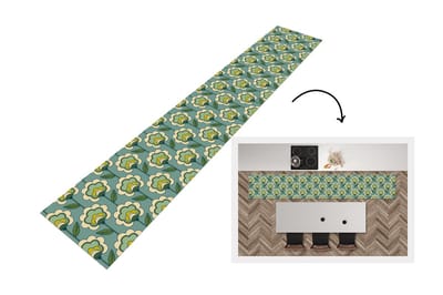 Keukenloper 300x50 cm - Keukenmat vinyl Retro - Design - Jaren 70 - Bloem - Keukenmatten loper - Keuken vloerkleed tapijt