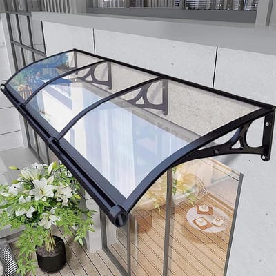Balkonluifel - Terrasoverkapping Buiten - Bescherming tegen weer - Stabiele aluminium constructie - 150 cm breed - Blauw