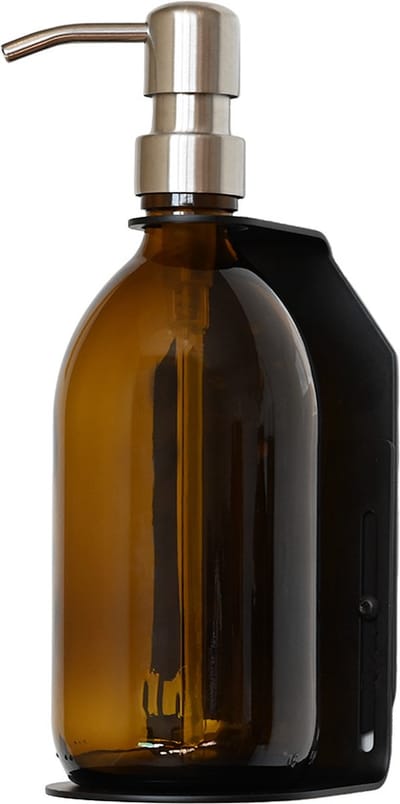 Groeikruid® Zeeppomphouder Zwart RVS inclusief Zeepdispenser | Single | 300 ml zilver