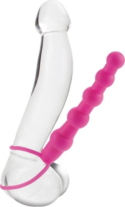 Love Rider Beaded Dual Penetrator Pink - Dildo