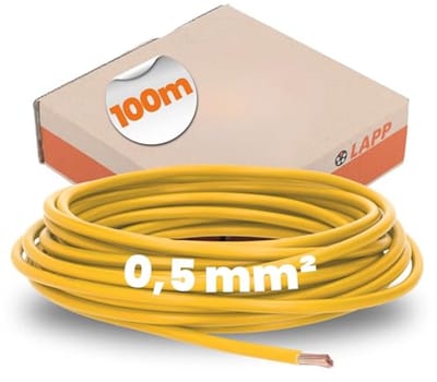 Kabeldraad H05V-K 1 x 0,50 mm² Geel - 100 m