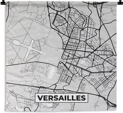 Wandkleed - Wanddoek - Plattegrond - Kaart - Stadskaart - Frankrijk - Versailles - 180x180 cm - Wandtapijt