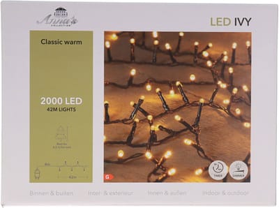Anna's Collection Kerstverlichting Ivy - 2000 led lampjes - klassiek warm wit - 42 meter - lichtsnoer - kerstlampjes - kerstboomverlichting
