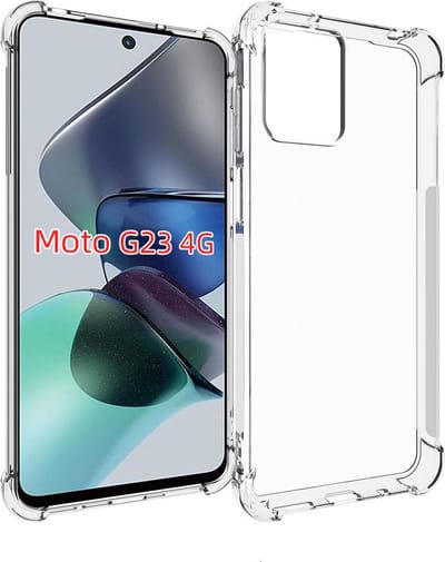 MobyDefend Hoesje - Geschikt voor Motorola Moto G13 / G23 / G53 - Transparante Shockproof TPU Backcover - Verstevigde Hoeken - Volledig Doorzichtig