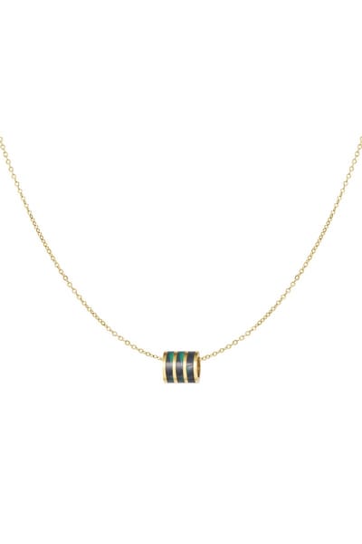 Goudkleurige Ketting Bedel - Groen/Goud