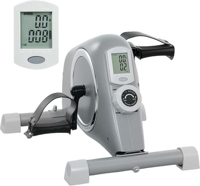 Mini Hometrainer - Fiets Trainer - Actief Blijven - 8 Weerstandsniveaus - 48 x 43 x 31 cm - Grijs